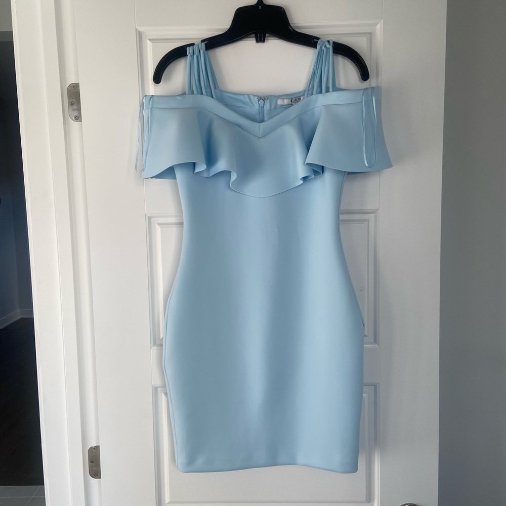 Guess baby blue ruffle top dress
